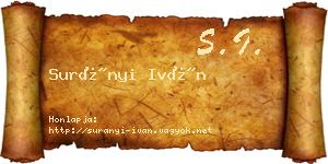 Surányi Iván névjegykártya