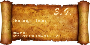 Surányi Iván névjegykártya